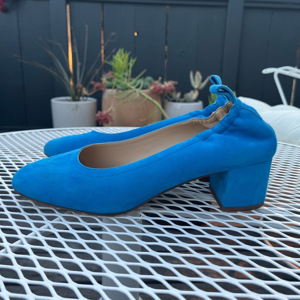 Everlane Day Heel - Brilliant Blue Suede (9.5)